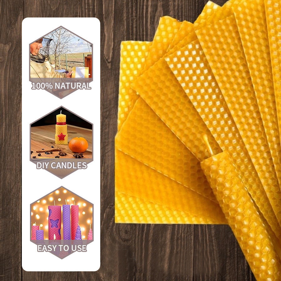 Beeswax Taper Candle - Świeczki z wosku pszczelego, ręcznie rolowane,