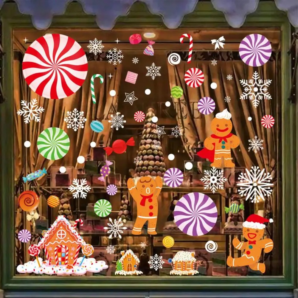 Home Fragrance Gingerbread - Naklejki na okno z piernikowym domkiem