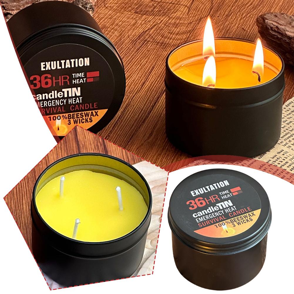 Beeswax Taper Candle - Świeca awaryjna 36 godzin 3 knoty