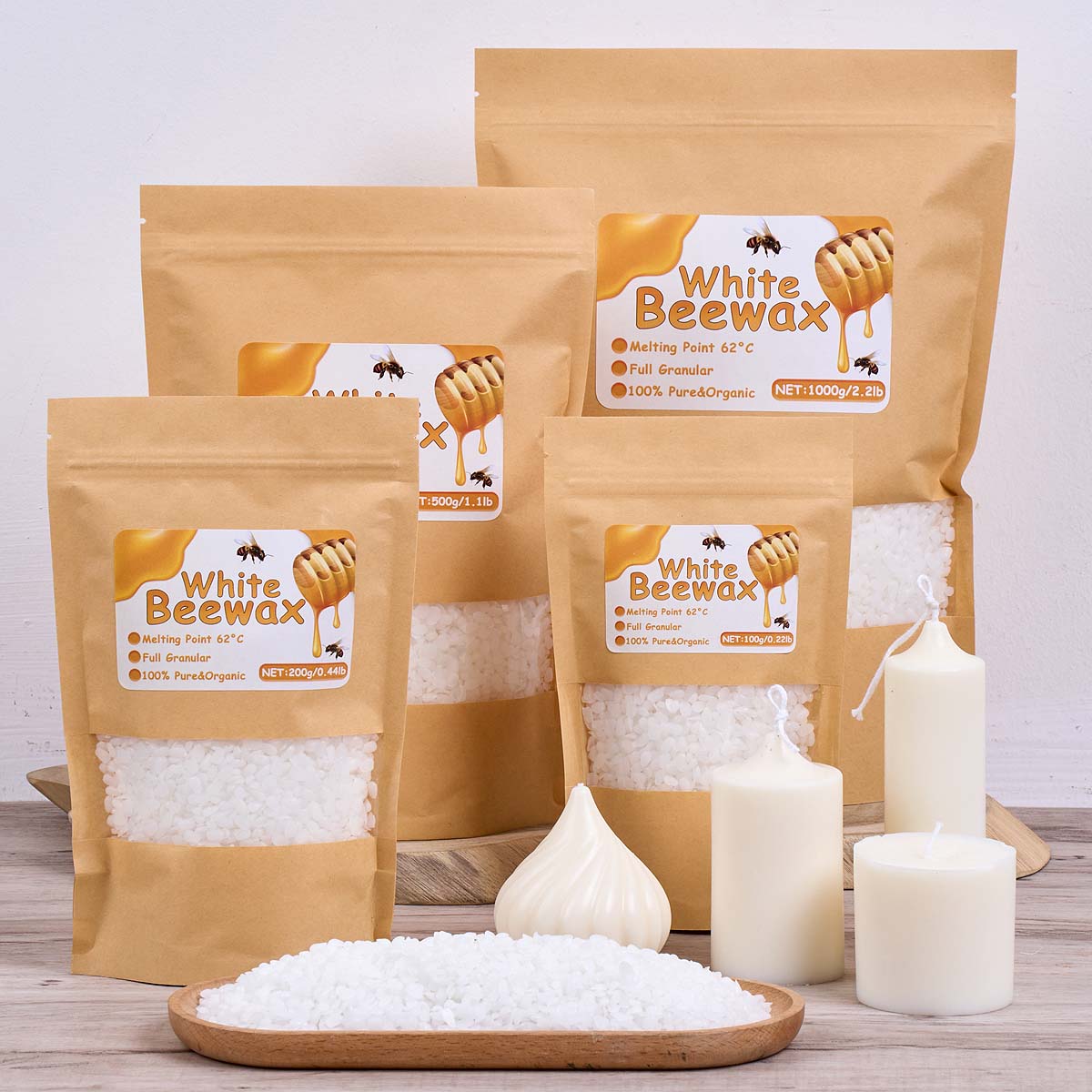 1000g Białego Wosku Pszczelego – Beeswax Taper Candle recenzja i cena