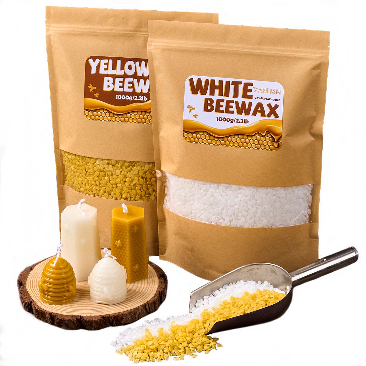 1000g czysty naturalny granulo – Beeswax Taper Candle recenzja i cena